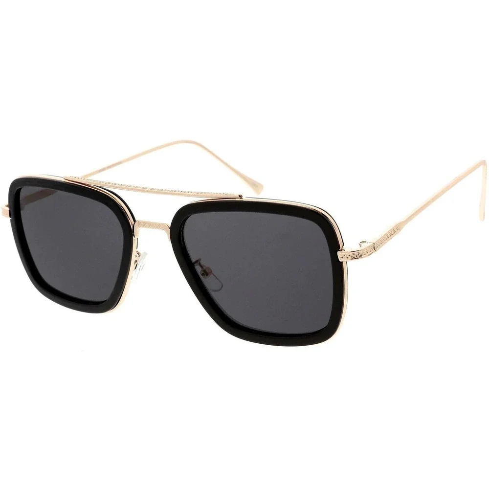 Square Sunglasses Metal Frame Comfortable Nose Pads for Men UV400 Lentes‎ Gafas